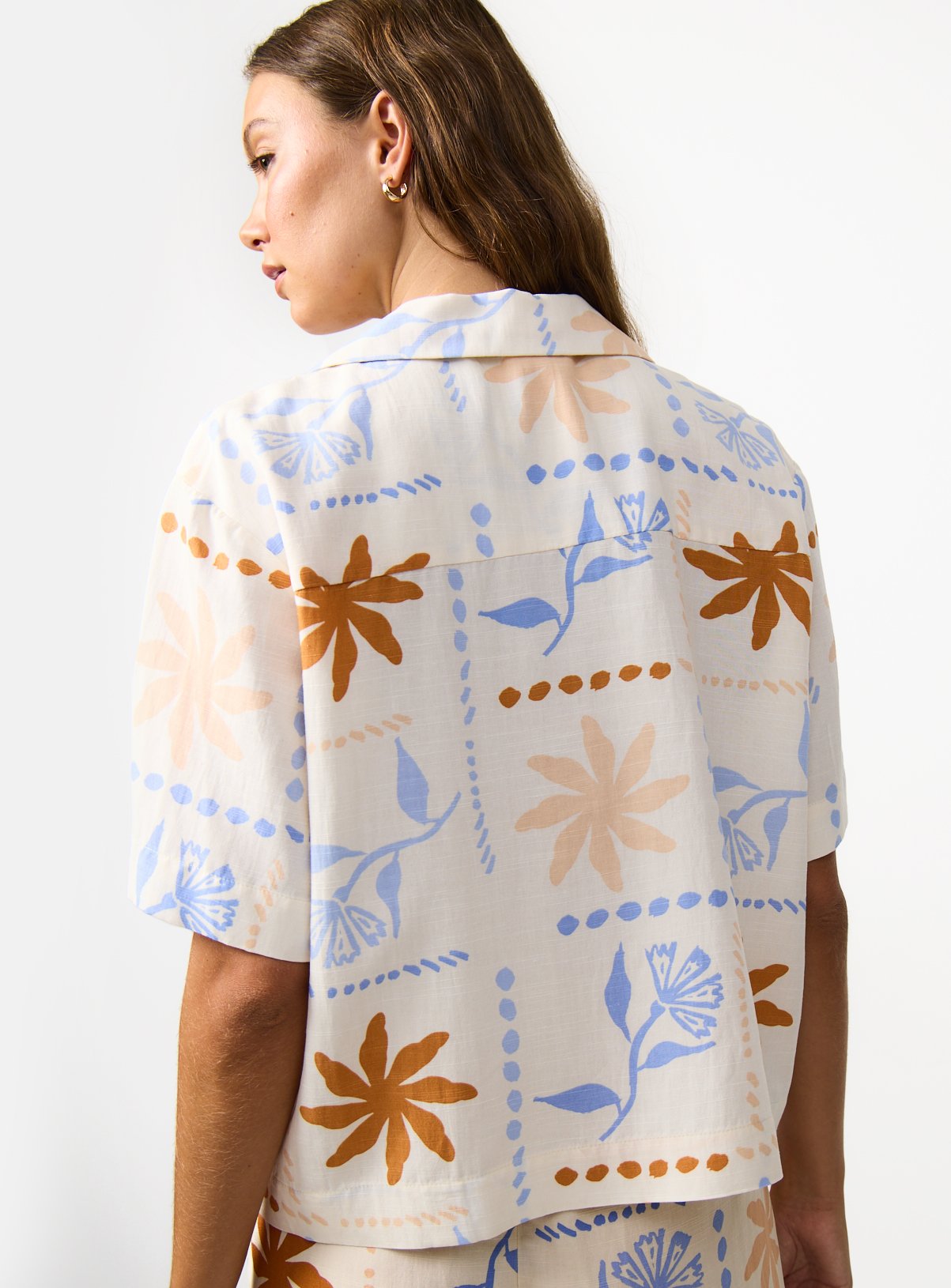 Holiday Patchwork Print Short Sleeve Co-ord Shirt  14 - Image 4 thumbnail